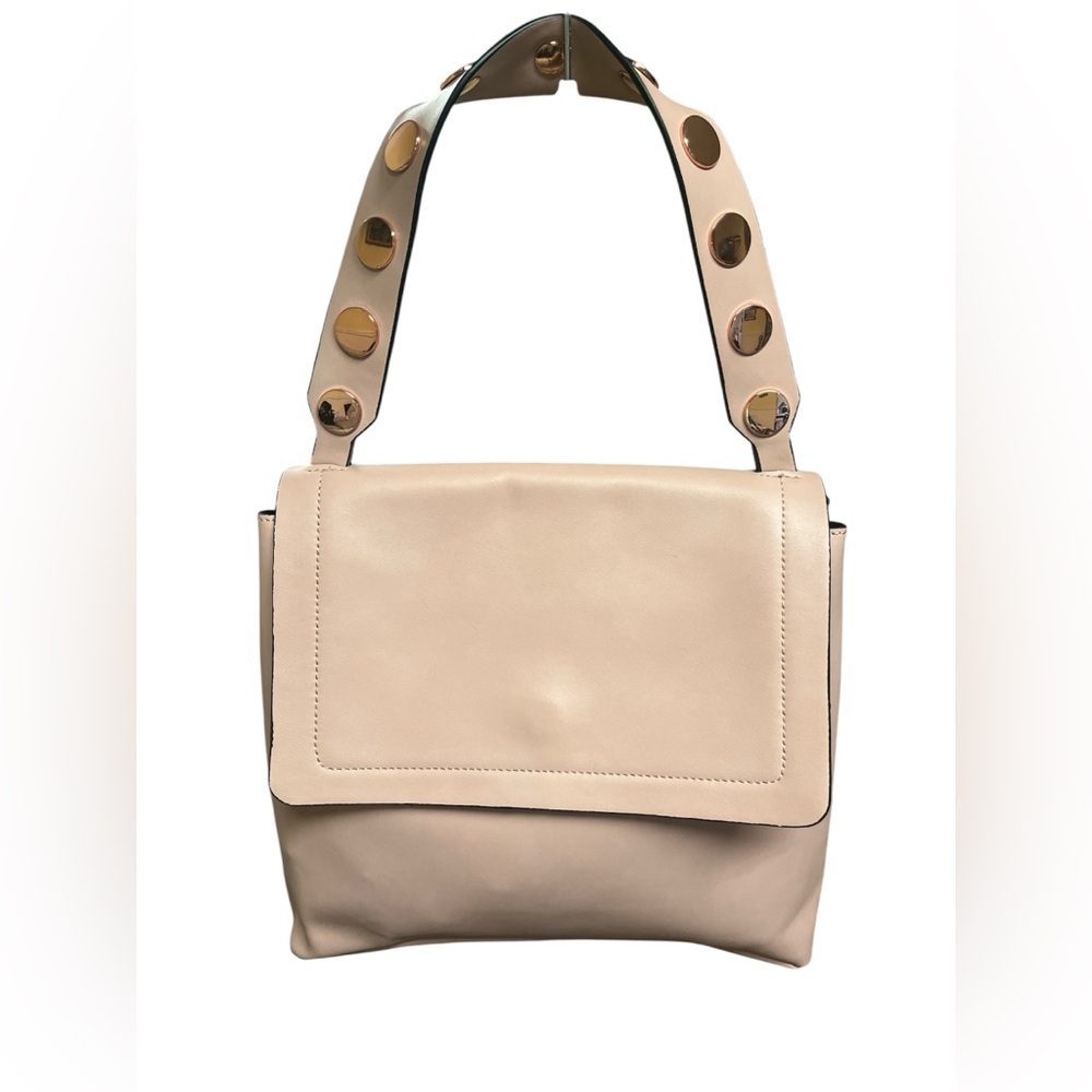 French Connection light pink Shoulder Bag with Gold Accents